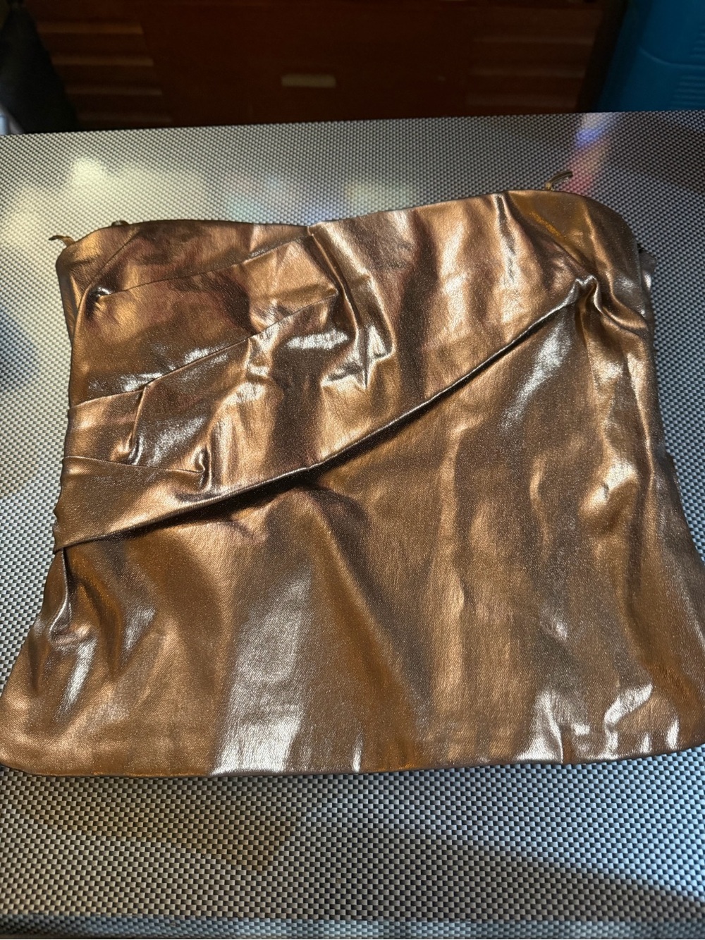 NWot Zara Metallic Bronze strapless draped tube top